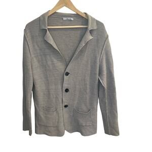 Berna 100% Cotton Women's Sweater Blazer Cardigan Size L Minimalist Quiet Luxury